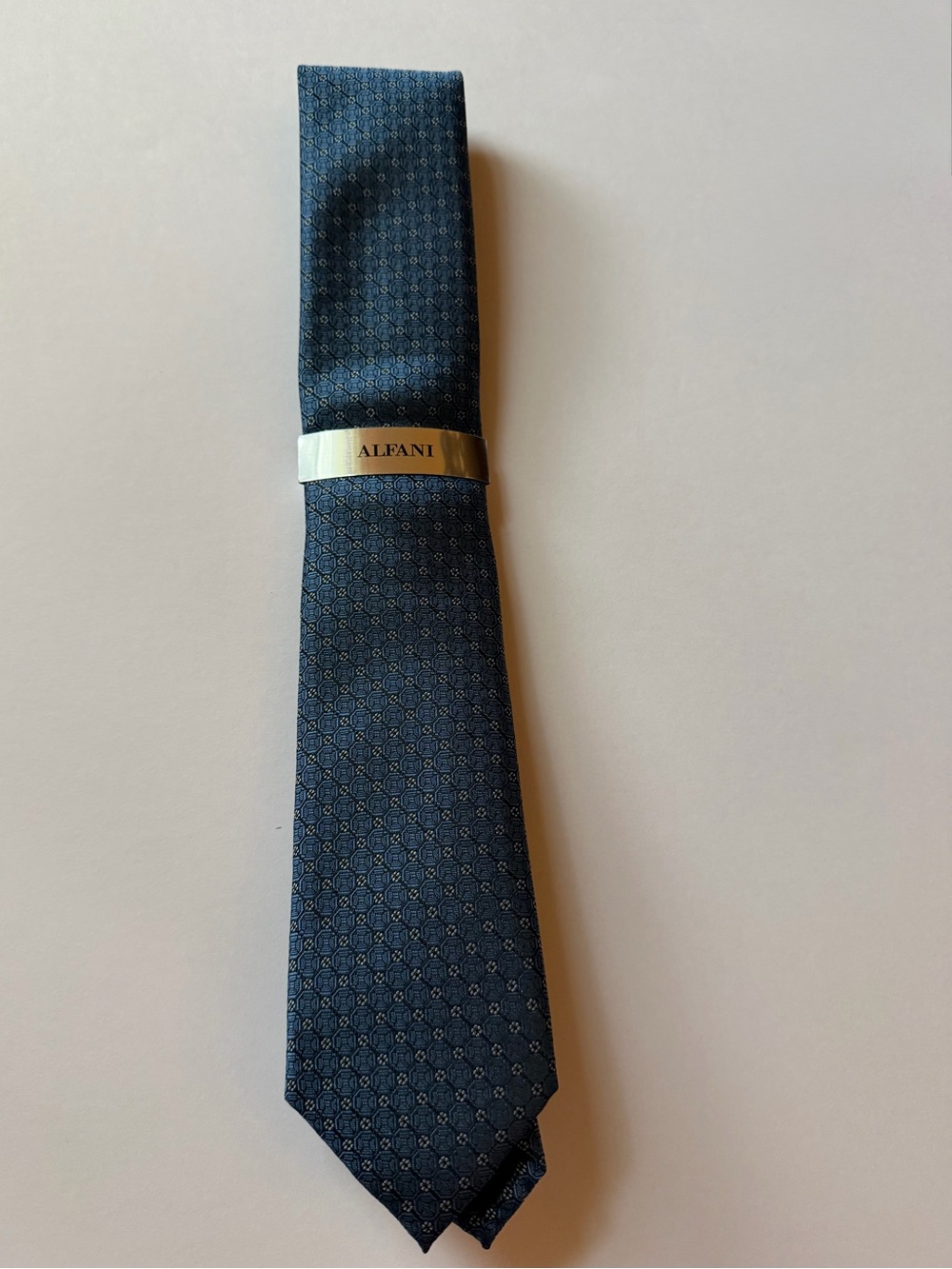 Alfani Men’s Blue Geo-Pattern Tie NWT